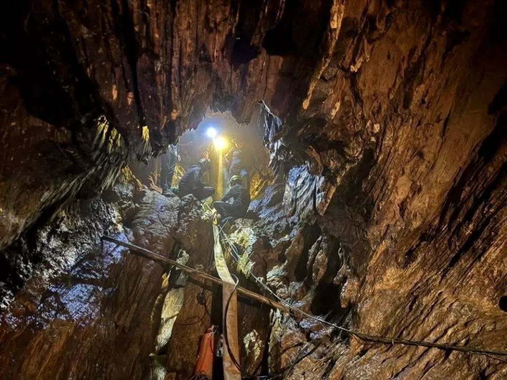 Rescuers work to save trapped people in a cave in Xaisomboun Province, Laos, May 29, 2026. METTA THAM KALASIN RESCUE /Handout via REUTERS  THIS IMAGE HAS BEEN SUPPLIED BY A THIRD PARTY. MANDATORY CREDIT. NO RESALES. NO ARCHIVES. BEST QUALITY AVAILABLE. TPX IMAGES OF THE DAY   VERIFICATION LINES Location confirmed from the shape of the rocks and rescue gear which matched previous visuals cleared by Reuters showing same scene Facial features of men in the photos matched corroborating footage of members of the rescue team Date not confirmed but rescue operations continued on May 29 No older versions before May 29