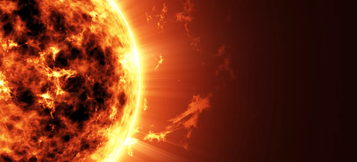 Abstract Illustration of an a Big Sun Star in Space