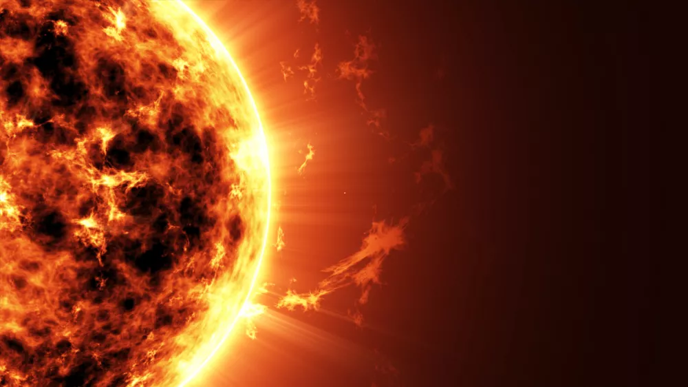 Abstract Illustration of an a Big Sun Star in Space