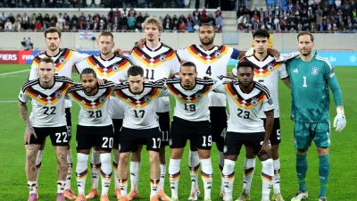 FILE PHOTO: Soccer Football - World Cup - UEFA Qualifiers - Group A - Luxembourg v Germany - Stade de Luxembourg, Luxembourg City, Luxembourg - November 14, 2025 Germany players pose for a team group photo before the match REUTERS/Omar Havana/File Photo