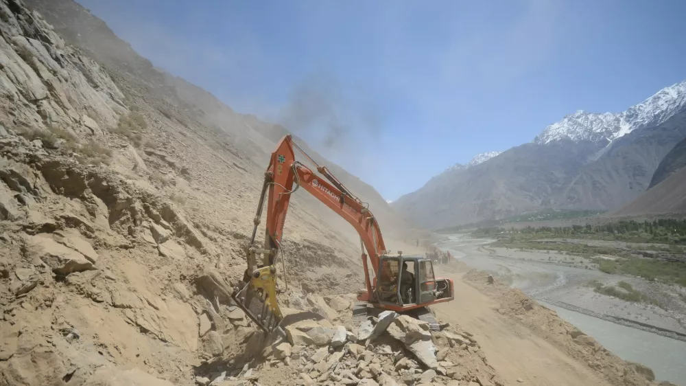 May 25, 2022, Peshawar, Khyber Pakhtunkhwa, Pakistan: The Pakistani government has decided to extend the China-Pakistan Economic Corridor (CPEC) Western Route to Gilgit via Swat, Chitral and Shandur. With the addition of Gilgit-Shandur, Shandur-Chitral and Swat highway, the western corridor will be 1,617 km. Pakistan Prime Minister Shahbaz Sharif made a statement at the launching ceremony of the third ship of the Pakistan M?LGEM Project, Badr, at the Karachi Shipyard on Friday, May 20, that CPEC is a ''tripartite agreement'' between China, Pakistan and Turkey.,Image: 695918018, License: Rights-managed, Restrictions:, Model Release: no 