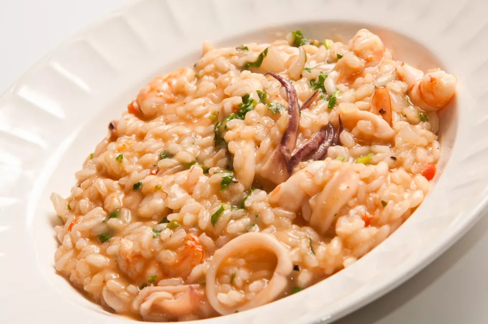 Creamy, delicious sea food risoto made with fresh shrimps and squids! / Foto: Ruidoblanco