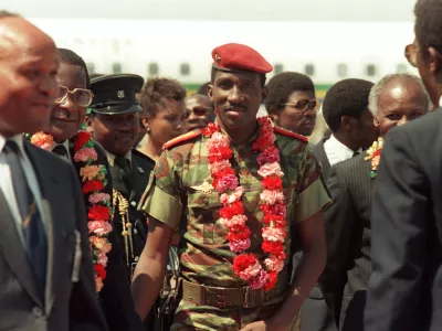 Thomas Sankara leta1986, ko se je v Harareju udeležil srečanja neuvr&scaron;čenih. / Foto: Profimedia