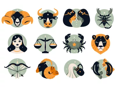 Zodiac signs constellations. Modern astrological horoscope icon set. Vector signs isolated on white background / Foto: Viktoriya Fessenko Getty Images