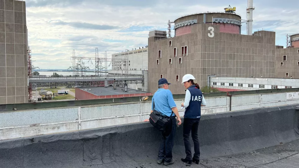 Ukrajina, Zaporozje.Strokovnjaki Mednarodne agencije za jedrsko energijo (IAEA) v jedrski elektrarni Zaporozje na jugu Ukrajine, kjer preucujejo stanje v nuklearki. 