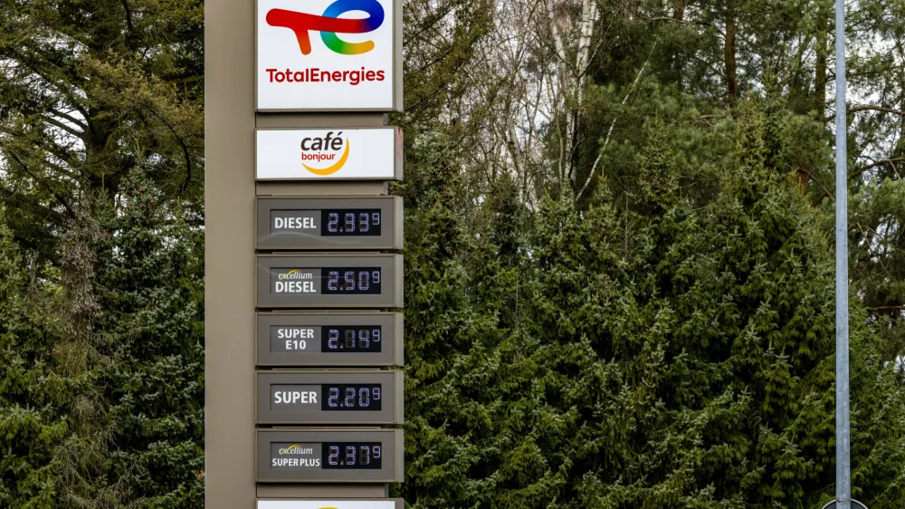 Prices are displayed at a petrol station in Doebern, Germany, Wednesday April 1, 2026. (Frank Hammerschmidt/dpa via AP)