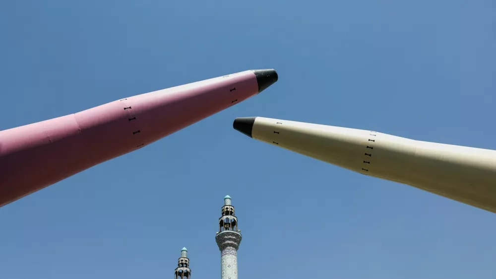 Symbolic mockups of Iranian missiles are displayed, on a street in Tehran, Iran, June 11, 2026. Majid Asgaripour/WANA (West Asia News Agency) via REUTERS ATTENTION EDITORS - THIS PICTURE WAS PROVIDED BY A THIRD PARTY. ISRAEL OUT. NO COMMERCIAL OR EDITORIAL SALES IN ISRAEL. NO ACCESS FOR ISRAELI MEDIA. NO USE BBC PERSIAN. NO USE VOA PERSIAN. NO USE MANOTO. NO USE IRAN INTERNATIONAL. NO USE RADIO FARDA. DIGITAL: NO USE BBC PERSIAN. NO USE VOA PERSIAN. NO USE MANOTO. NO USE IRAN INTERNATIONAL. NO USE RADIO FARDA.