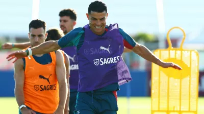 Soccer Football - FIFA World Cup 2026 - Portugal Training - The Gardens North County District Park, Palm Beach Gardens, Florida, U.S. - June 13, 2026 Portugal's Cristiano Ronaldo during training REUTERS/Marco Bello