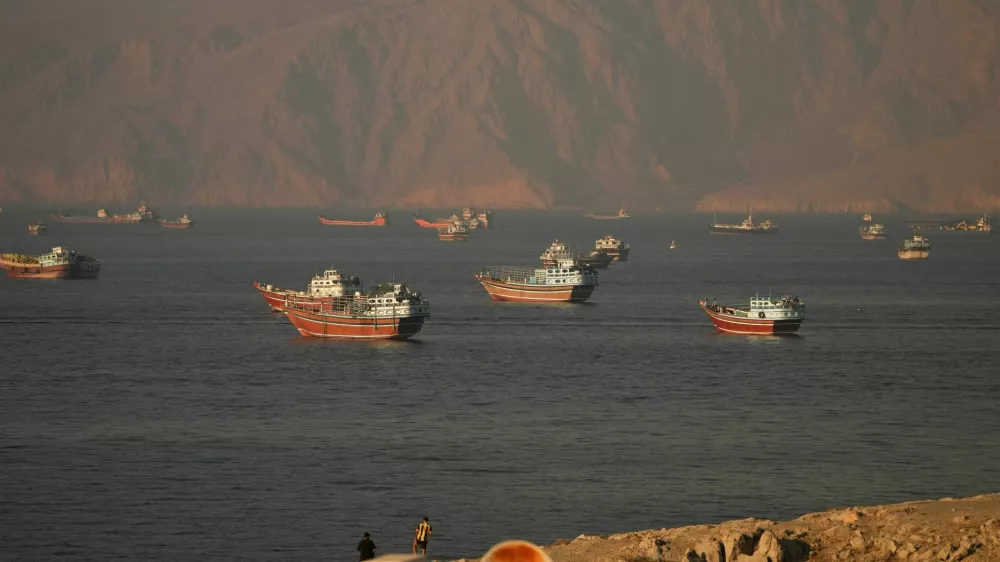 Vessels at the Strait of Hormuz, as seen from Musandam, Oman, June 15, 2026. REUTERS/Stringer