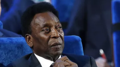 FILE - Brazilian Pele attends the 2018 soccer World Cup draw at the Kremlin in Moscow, Dec. 1, 2017. Pele was hospitalized once more in Sao Paulo to continue his colon tumor treatment. Hospital Albert Einstein said in a statement on Wednesday, Dec. 8, 2021, that the 81-year-old soccer legend is â€śstable and expected to be released in the next few days.â€ť (AP Photo/Alexander Zemlianichenko, File)