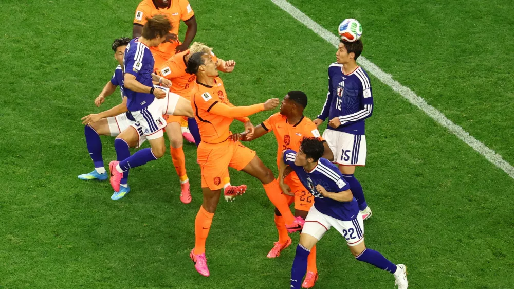 Soccer Football - FIFA World Cup 2026 - Group F - Netherlands v Japan - Dallas Stadium, Arlington, Texas, U.S. - June 14, 2026 Japan's Koki Ogawa in action before Daichi Kamada scores their second goal REUTERS/Kai Pfaffenbach   TPX IMAGES OF THE DAY
