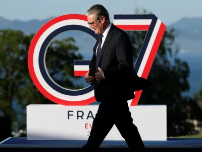 Britain's Prime Minister Keir Starmer walks during the G7 summit in Evian-les-Bains, France, June 15, 2026. REUTERS/Isabel Infantes/Pool