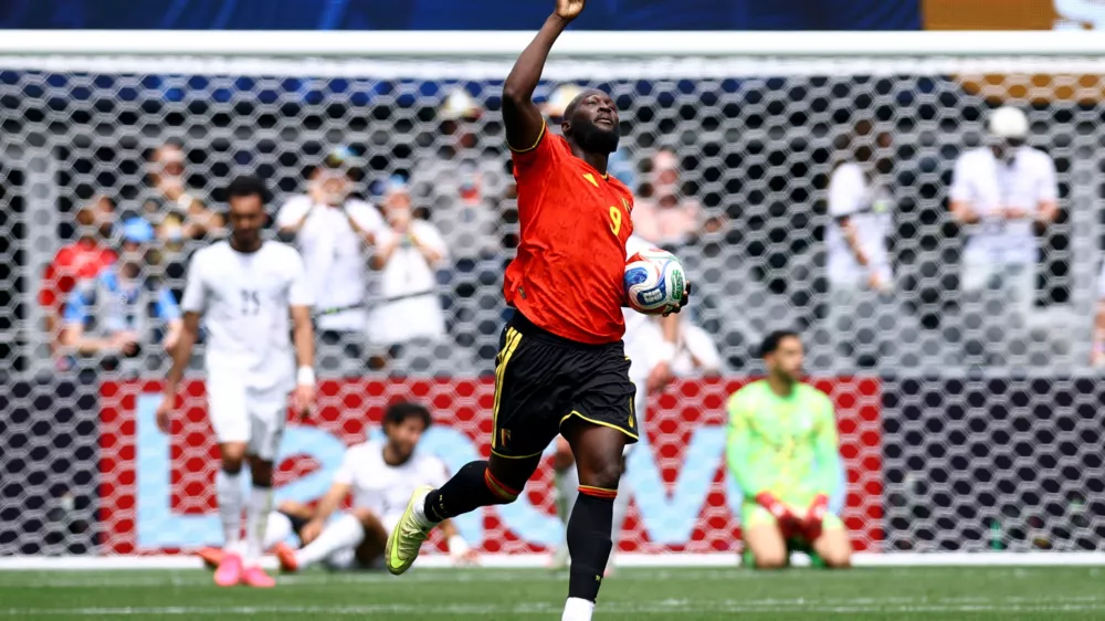 Soccer Football - FIFA World Cup 2026 - Group G - Belgium v Egypt - Seattle Stadium, Seattle, Washington, U.S. - June 15, 2026 Belgium's Romelu Lukaku celebrates their first goal, an own goal scored by Egypt's Mohamed Hany REUTERS/Albert Gea   TPX IMAGES OF THE DAY