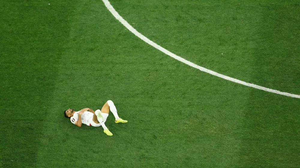 Soccer Football - FIFA World Cup 2026 - Group G - Iran v New Zealand - Los Angeles Stadium, Inglewood, California, U.S. - June 15, 2026 Iran's Milad Mohammadi reacts after the match REUTERS/Lisi Niesner