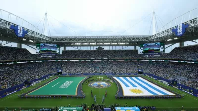 Soccer Football - FIFA World Cup 2026 - Group H - Saudi Arabia v Uruguay - Miami Stadium, Miami Gardens, Florida, U.S. - June 15, 2026 General view inside the stadium as the teams line up before the match REUTERS/Paul Childs