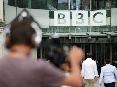 FILE PHOTO: People walk outside the BBC headquarters in London, Britain, July 12, 2023. REUTERS/Anna Gordon/File Photo
