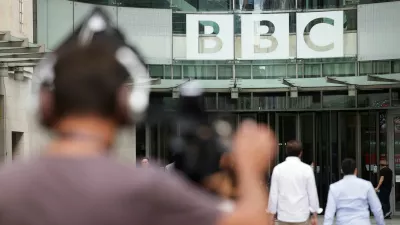 FILE PHOTO: People walk outside the BBC headquarters in London, Britain, July 12, 2023. REUTERS/Anna Gordon/File Photo