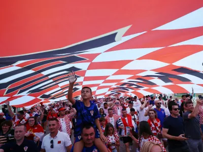 Soccer Football - FIFA World Cup 2026 - Croatia fans parade through Dallas in Cowboy Style - Dallas, Texas, U.S. - June 16, 2026 Croatia fans parade through Dallas in Cowboy Style REUTERS/Kai Pfaffenbach