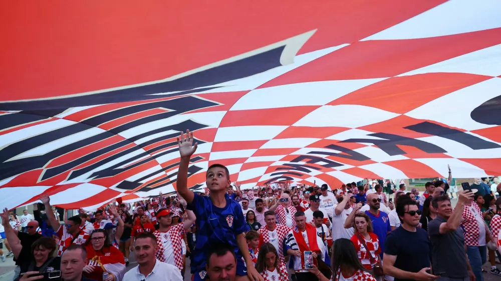 Soccer Football - FIFA World Cup 2026 - Croatia fans parade through Dallas in Cowboy Style - Dallas, Texas, U.S. - June 16, 2026 Croatia fans parade through Dallas in Cowboy Style REUTERS/Kai Pfaffenbach