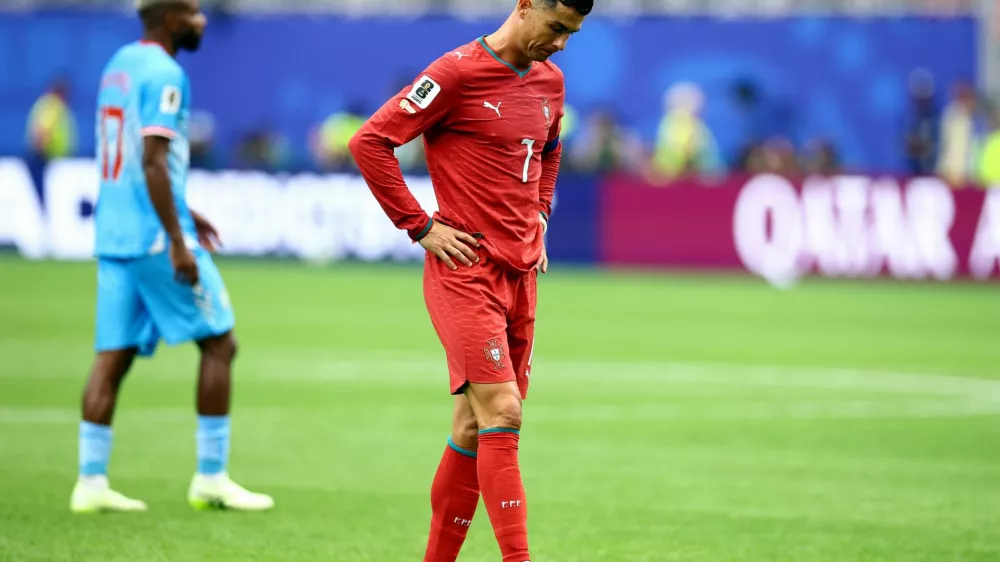 Soccer Football - FIFA World Cup 2026 - Group K - Portugal v DR Congo - Houston Stadium, Houston, Texas, U.S. - June 17, 2026 Portugal's Cristiano Ronaldo looks dejected after the match REUTERS/Phil Noble