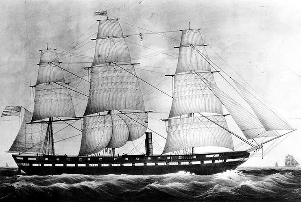 Ladja Merrimack preden so jo predelali / Foto: Wikipedia