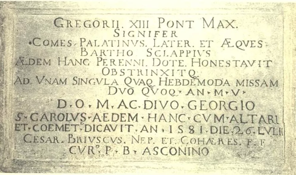 Scappijeva plo&scaron;ča v cerkvi San Giorgio v Dumenzi / Foto: Wikipedia
