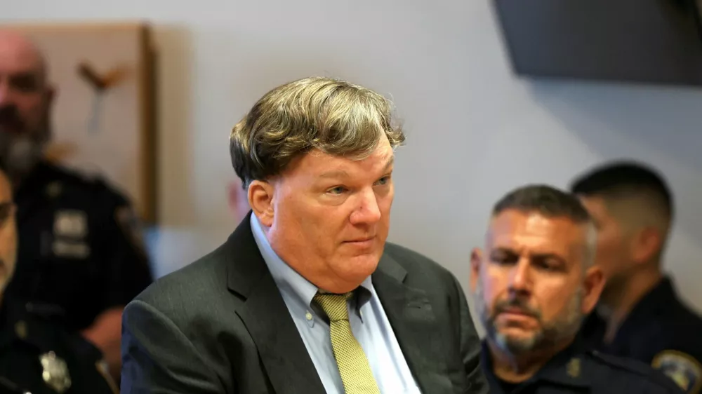Gilgo Serial Killer Rex Heuermann is sentenced before Judge Timothy Mazzei at Suffolk County Court in Riverhead, N.Y., on Wednesday, June 17, 2026. (James Carbone /Newsday via AP, Pool)