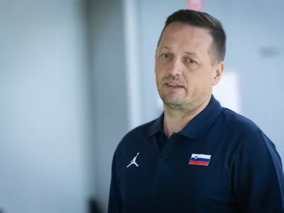 Ljubljana, Stozice.Uvodno medijsko druzenje moske clanske kosarkarske reprezentance ob zacetku priprav na zadnji cikel prvega dela kvalifikacij za svetovno prvenstvo 2027.Selektor Aleksander Sekulic.