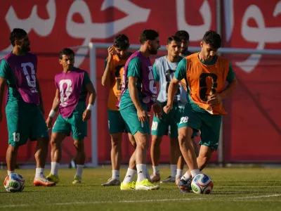 Soccer Football - FIFA World Cup 2026 - Iran Training - Centro Xoloitzcuintle, Tijuana, Mexico - June 16, 2026 Iran's Amirmohammad Razzaghinia during training REUTERS/Victor Medina