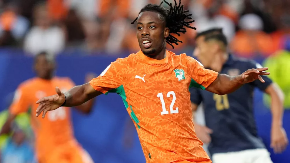 FILE PHOTO: Soccer Football - FIFA World Cup 2026 - Group E - Ivory Coast v Ecuador - Philadelphia Stadium, Philadelphia, Pennsylvania, U.S. - June 14, 2026 Ivory Coast's Elye Wahi reacts IMAGN IMAGES via Reuters/Kyle Ross/File Photo