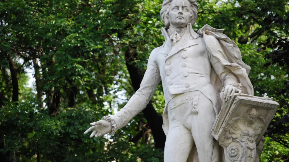 Mozart statue in the burggarten Vienna