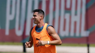 Soccer Football - FIFA World Cup 2026 - Portugal Training - The Gardens North County District Park, Palm Beach Gardens, Florida, U.S. - June 20, 2026 Portugal's Cristiano Ronaldo during training REUTERS/Amanda Perobelli