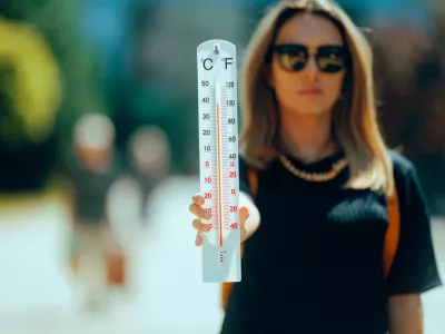 Hot day raising degrees in the thermometers and unhealthy discomfort