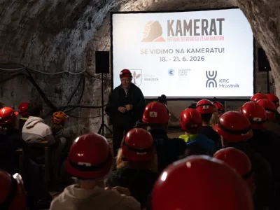 Filmski festival Kamerat, projekcija v rudniku, Hrastnik