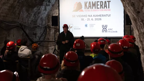 Filmski festival Kamerat, projekcija v rudniku, Hrastnik
