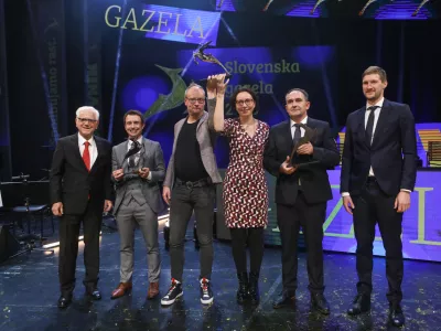 Bogomir Stra&scaron;ek, AFRAL dr. FRENK SMREKAR, DOCENTRIC, Jurij Leskovec, JANA GLIGORIJEVIĆ, ACRYFORM STANE HABINC, Simon Mesec23.10.2025 - Gazela 2025 - sklepna prireditev Slovenska gazela 2025 v organizaciji časnika Dnevnik, slavnostna razglasitev zlate Gazele za leto 2025. Cankarjev dom //FOTO: Luka Cjuha