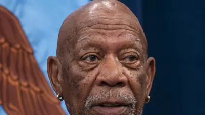 Secretary of Defense Lloyd J. Austin III hosts Morgan Freeman for a private screening and conversation about Freeman's documentary film on the 761st Tank Battalion at the Pentagon, Washington, D.C., Aug. 2, 2023. (DoD photo by U.S. Navy Petty Officer 1st Class Alexander Kubitza) 