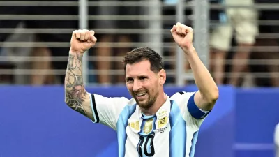 Soccer Football - FIFA World Cup 2026 - Group J - Argentina v Austria - Dallas Stadium, Arlington, Texas, U.S. - June 22, 2026 Argentina's Lionel Messi celebrates scoring their second goal IMAGN IMAGES via Reuters/Maria Lysaker