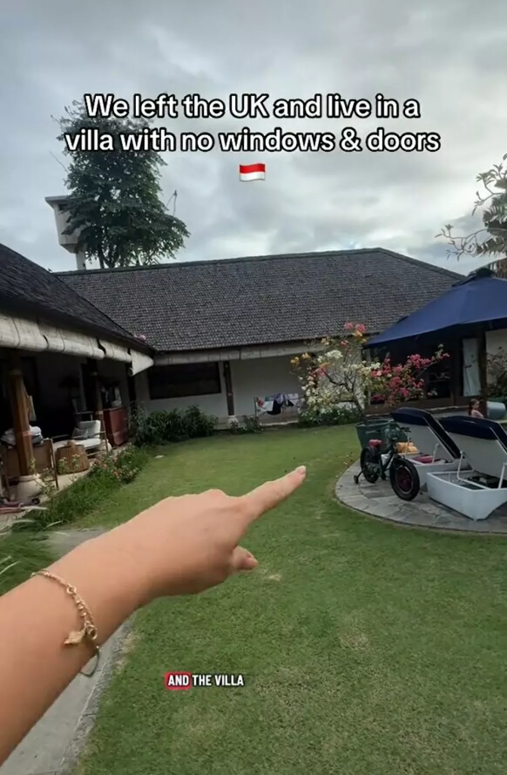 Story from Jam Press (No Doors Villa)Pictured: Video grab: Lucy Argent showing the interior of their house in Bali.VIDEO: 'We had a cushty life in the UK but left FOREVER to raise our kids in Bali &ndash; our house has no windows or doors but it's paradise'A family has left the UK for good to raise their children in Bali &ndash; where they live in a home with no windows or doors.Lucy Argent had a "nice life" in the UK, with a "beautiful" home, good careers and no financial woes.But the 41-year-old and husband Paul, 36, felt stuck in the same routine, and wanted more for their three children &ndash; seven-year-old Amaya, six-year-old Roo and four-year-old Lela.They decided to convert their Cambridgeshire home into an Airbnb to rent out, generating income for them, while they fled to the Indonesian island for a complete lifestyle overhaul.Now, they say life is so sweet that they can't seem themselves ever returning to their home country &ndash; even if it means sacrificing&hellip;walls."We won't ever live in the UK again," Lucy, who owned beauty salons prior to the move, while Paul worked as a builder, told creatorzine.com."We had a nice life in the UK &ndash; a beautiful house, great careers, we made good money and had achieved everything."But we felt like we weren't living."I had my third baby and thought 'How can this be my life for the next 30 years?'"There had to be more to life than just surviving."Now, we are outside all the time, the TV is barely on and we're a lot more active because of the weather."It's a fraction of the cost to live here, and we don't have to work a 9-5."The children are thriving in this environment."Lucy, who moved to Bali two years ago, has been documenting their new lives on TikTok, where she has amassed over 100,000 followers.A recent post went viral with over half a million views, where she gave an insight into their unusual home, which is largely open to the outdoors.She said: "The villa that we live in has no windows or doors."They're kind of overrated here, really."We have these little roller blinds that come down, so when it rains heavily the inside is protected from the elements."But we've gotten used to having no windows or doors."Outside, they have a swimming pool and garden, with the villa wrapping around the space.Much of it has no windows or doors &ndash; with their living room almost totally outside, overlooking the pool.Lucy added: "It's very nice &ndash; it's a social villa and we love that it's all open plan."Despite being largely open, the home has air conditioning and fans to keep things cool, and they use incense to keep the mosquitos at bay.Meanwhile their bedroom has a tall, traditional ceiling with Lucy jokes is likely home to "a few animals", and their bathroom is outdoors, too &ndash; though still private.Lucy said: "It was very, very strange for us when we first arrived in Bali."But we've lived here for over a year now, and this is pretty normal."And when we move on &ndash; if we are ever lucky enough to build our own villa &ndash; we would design it like this, with the outdoor space and open-plan, open living, no windows and doors situation."We thought we would want something modern and aesthetic, but since living here we would absolutely more go down the traditional route &ndash; it's so perfect for families."ENDSEDITOR'S NOTE: Non-Exclusive Licence: A non-exclusive licence has been obtained directly from the verified copyright holder. The copyright holder retains the ability to license the content elsewhere.,Image: 1110278531, License: Rights-managed, Restrictions: EDITOR'S NOTE: Non-Exclusive Licence: A non-exclusive licence has been obtained directly from the verified copyright holder. The copyright holder retains the ability to license the content elsewhere., Model Release: no 