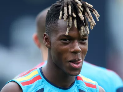 Soccer Football - FIFA World Cup 2026 - Spain Training - Baylor School, Chattanooga, Tennessee, U.S. - June 22, 2026 Spain's Nico Williams during training IMAGN IMAGES via Reuters/Brett Davis