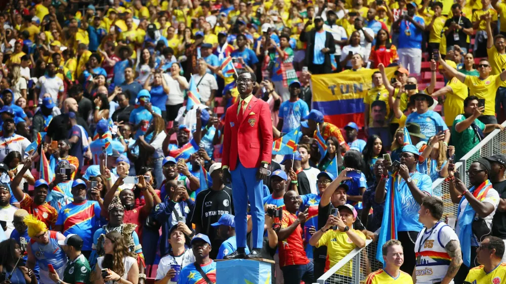 Soccer Football - FIFA World Cup 2026 - Group K - Colombia v DR Congo - Estadio Guadalajara, Guadalajara, Mexico - June 23, 2026 DR Congo fan Michel Nkuka Mboladinga before the match REUTERS/Eloisa Sanchez