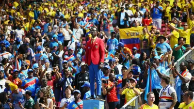 Soccer Football - FIFA World Cup 2026 - Group K - Colombia v DR Congo - Estadio Guadalajara, Guadalajara, Mexico - June 23, 2026 DR Congo fan Michel Nkuka Mboladinga before the match REUTERS/Eloisa Sanchez