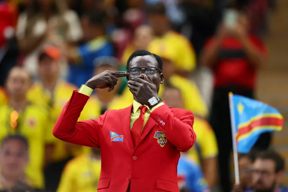Soccer Football - FIFA World Cup 2026 - Group K - Colombia v DR Congo - Estadio Guadalajara, Guadalajara, Mexico - June 23, 2026 DR Congo fan Michel Nkuka Mboladinga poses before the match REUTERS/Eloisa Sanchez   TPX IMAGES OF THE DAY