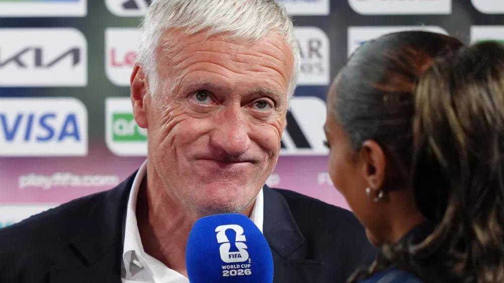 Soccer Football - FIFA World Cup 2026 - Group I - France v Iraq - Philadelphia Stadium, Philadelphia, Pennsylvania, U.S. - June 22, 2026 France coach Didier Deschamps is interviewed after the match IMAGN IMAGES via Reuters/Kyle Ross