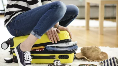 Preparation travel suitcase at home