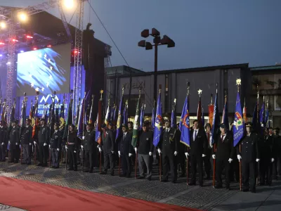 Prapor&scaron;čaki24.6.2026 - proslava dan državnosti 2026 - državna slovesnost ob 35. obletnici razglasitve samostojnosti in neodvisnosti RS, slavnostna govornika bosta predsednica republike Nata&scaron;a Pirc Musar in predsednik vlade Janez Jan&scaron;a; Trg republikeFoto: Luka Cjuha / Foto: Luka Cjuha