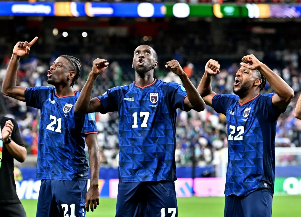 Soccer Football - FIFA World Cup 2026 - Group H - Cape Verde v Saudi Arabia - Houston Stadium, Houston, Texas, U.S. - June 26, 2026 Cape Verde players celebrate after the match as they qualify for the knockout stages of the World Cup IMAGN IMAGES via Reuters/Maria Lysaker   TPX IMAGES OF THE DAY