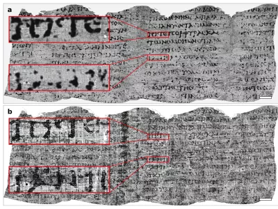 Delček prebranega besedila, ki so ga izlu&scaron;čili s pomočjo umetne inteligence. / Foto: Vesuvius Challange