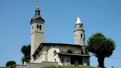 Policisti niso jasno povedali, za katero cerkev gre. Prav mogoče pa je, da gre za tamkaj&scaron;njo Plečnikovo cerkev. Plečnik je pogosto uporabljal baker. / Foto: Wikipedia