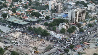 A drone view shows buildings destroyed by earthquakes, in La Guaira, Venezuela, June 26, 2026. Handout via REUTERS ATTENTION EDITORS - THIS IMAGE HAS BEEN SUPPLIED BY A THIRD PARTY NO RESALES. NO ARCHIVES